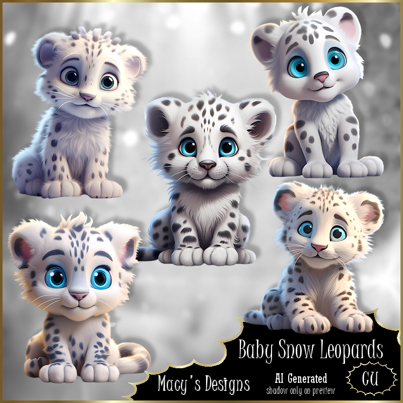 AI - Baby Snow Leopards - Click Image to Close